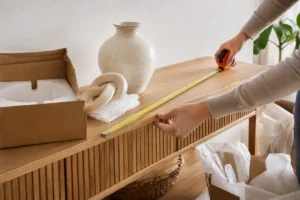 Đo mặt kệ và kiểm tra đóng gói trước khi mua đồ decor online