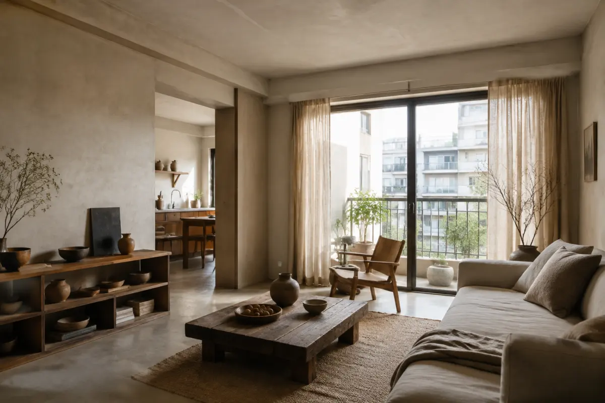Căn hộ nhỏ Wabi Sabi thoáng sáng với đồ decor tiết chế